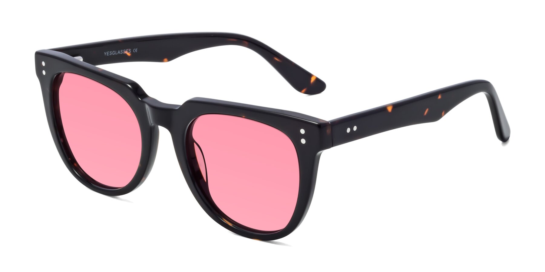 Angle of Graceful in Tortoise with Pink Tinted Lenses