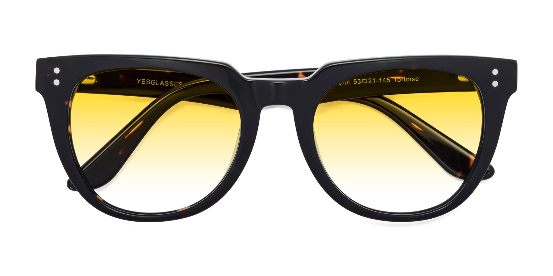 Folded Front of Graceful in Tortoise with Yellow Gradient Lenses