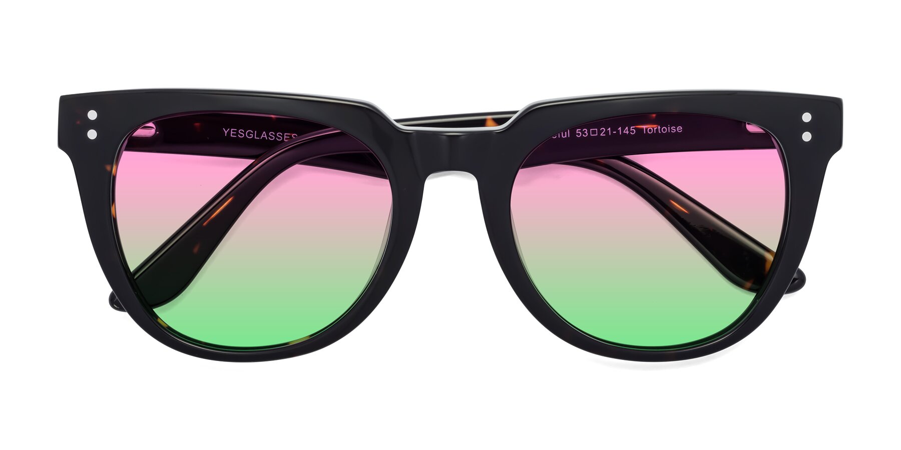 Folded Front of Graceful in Tortoise with Pink / Green Gradient Lenses