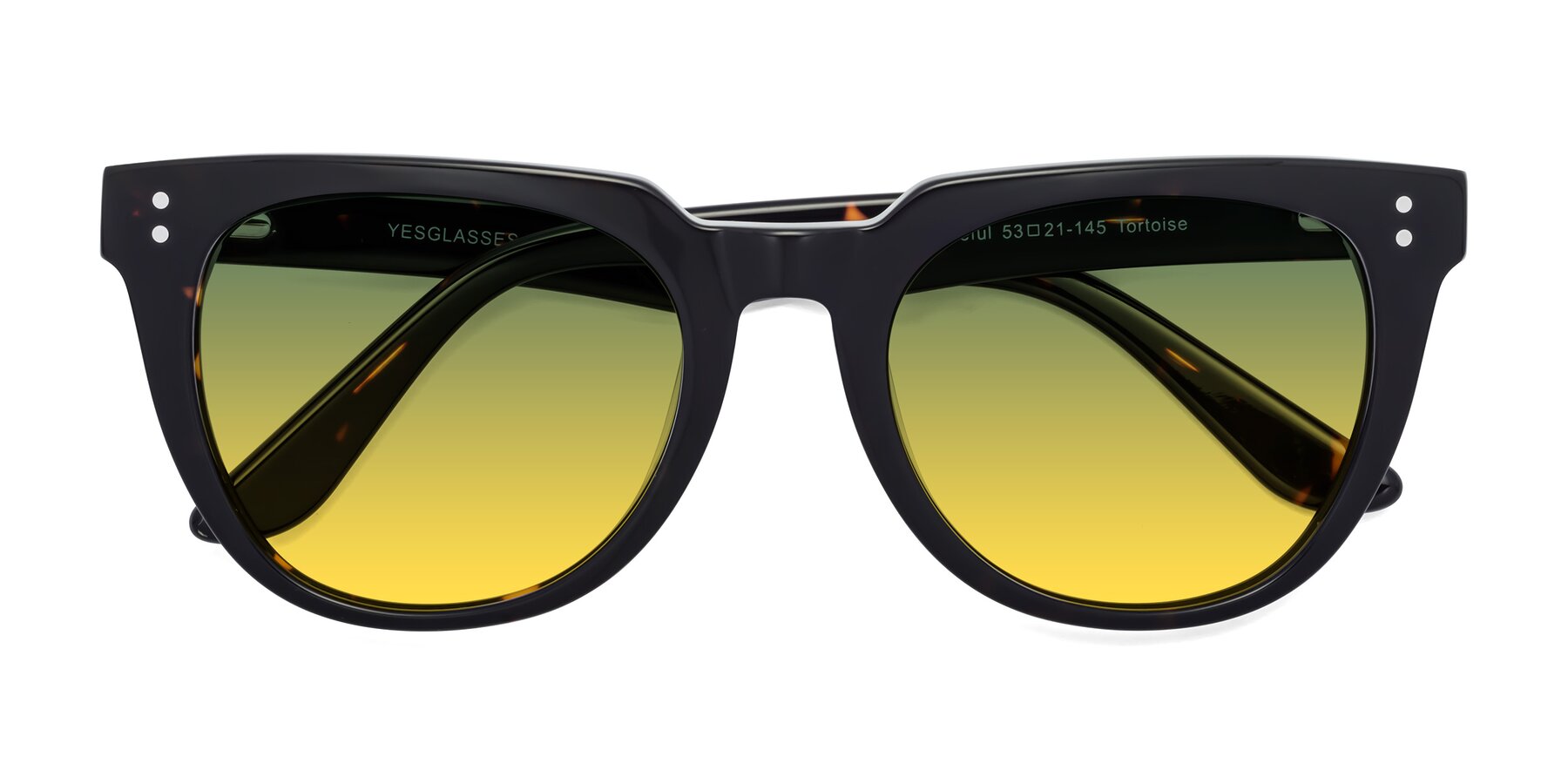 Folded Front of Graceful in Tortoise with Green / Yellow Gradient Lenses