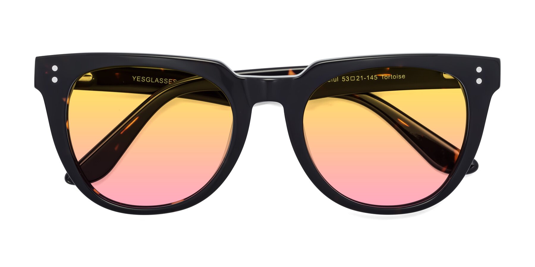 Folded Front of Graceful in Tortoise with Yellow / Pink Gradient Lenses