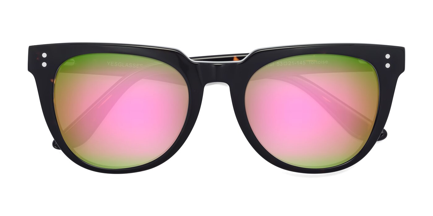 Graceful - Tortoise Flash Mirrored Sunglasses