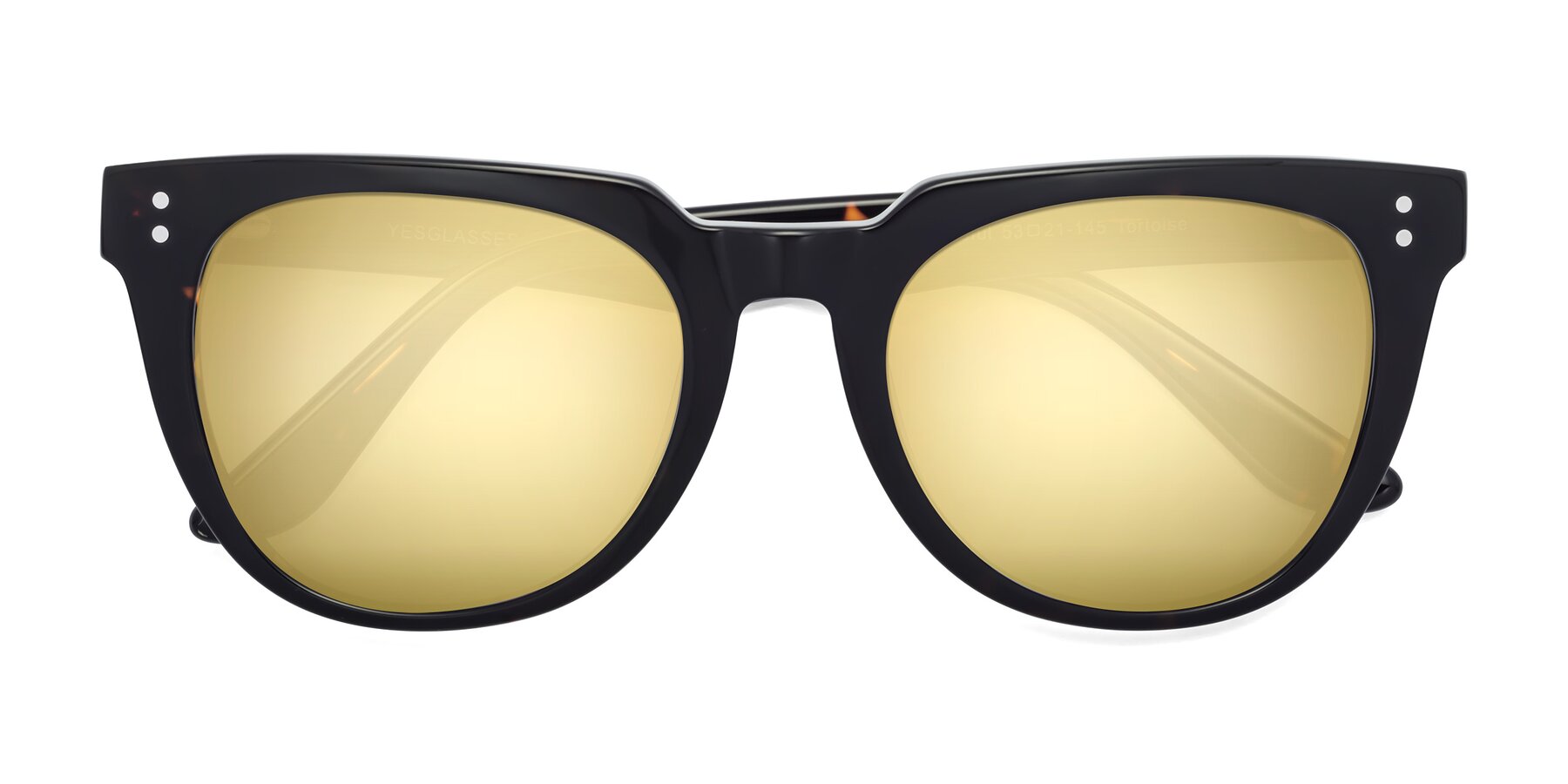 Folded Front of Graceful in Tortoise with Gold Mirrored Lenses
