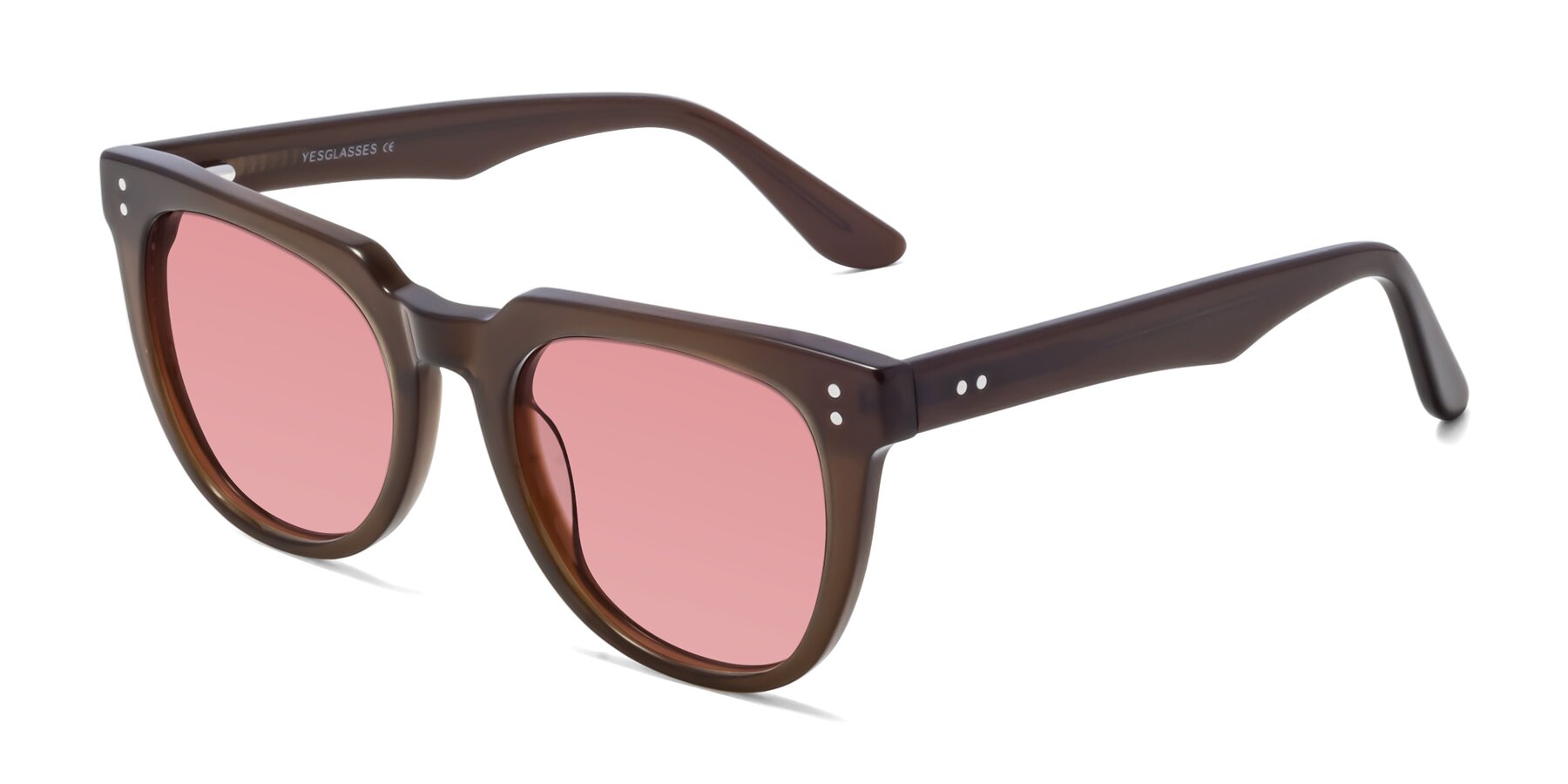 Angle of Graceful in Coffee with Medium Garnet Tinted Lenses