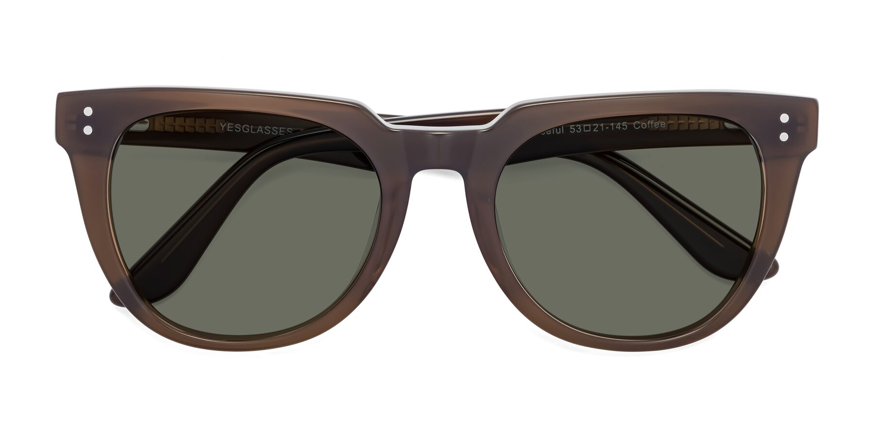 Folded Front of Graceful in Coffee with Gray Polarized Lenses