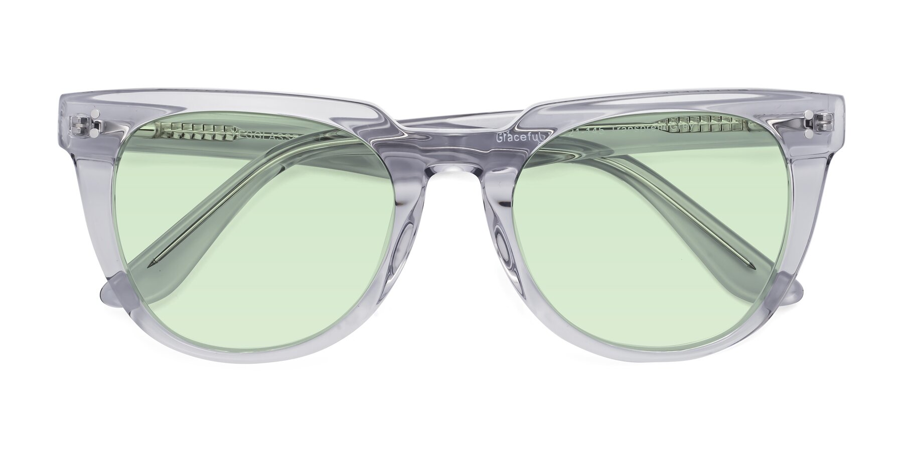 Folded Front of Graceful in Transprent Gray with Light Green Tinted Lenses