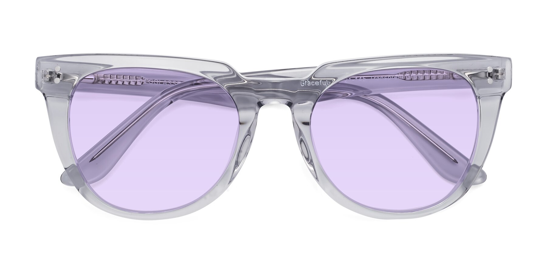 Folded Front of Graceful in Transprent Gray with Light Purple Tinted Lenses