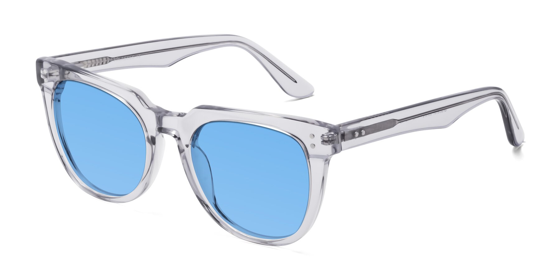 Angle of Graceful in Transprent Gray with Medium Blue Tinted Lenses