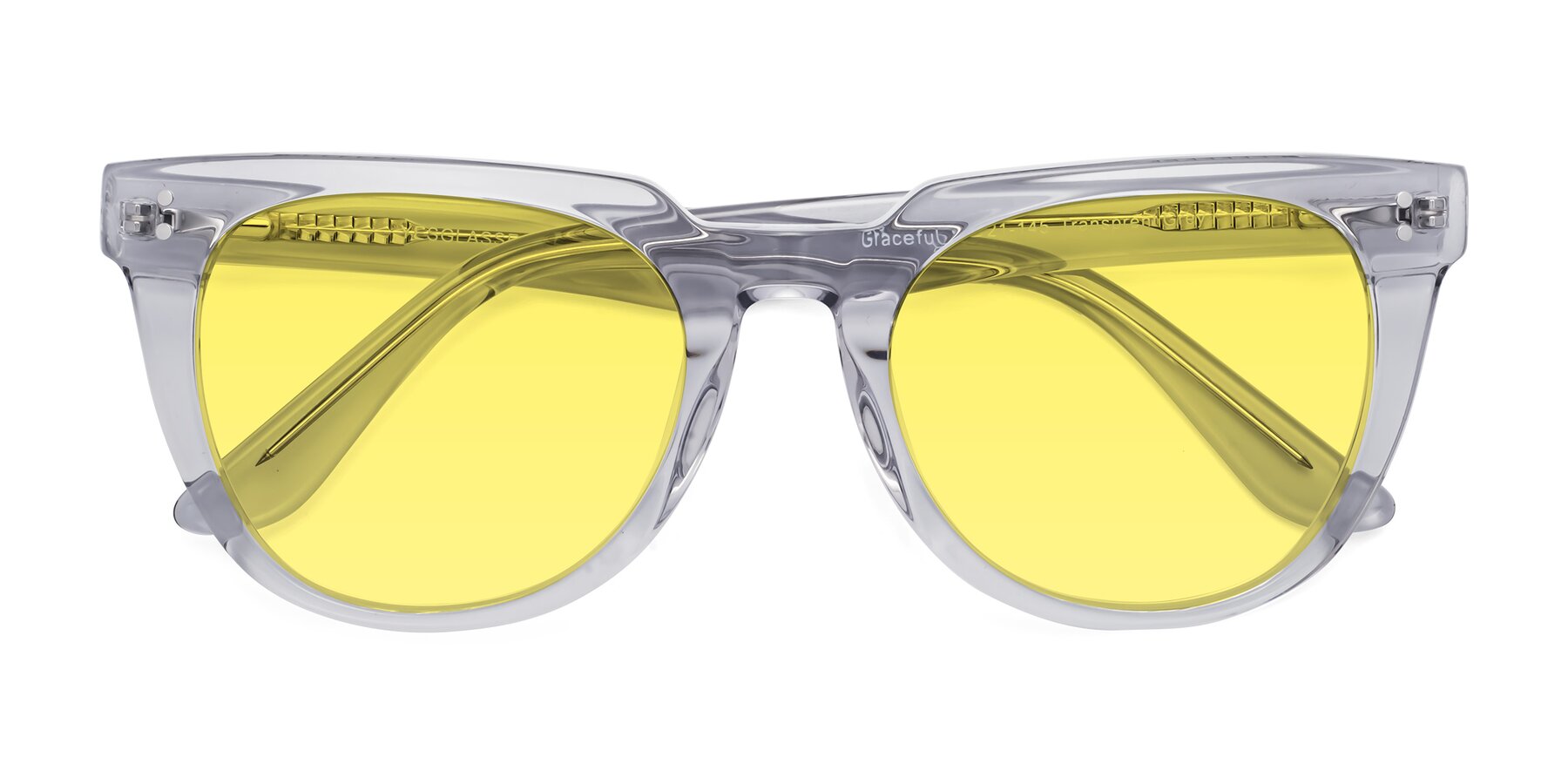 Folded Front of Graceful in Transprent Gray with Medium Yellow Tinted Lenses