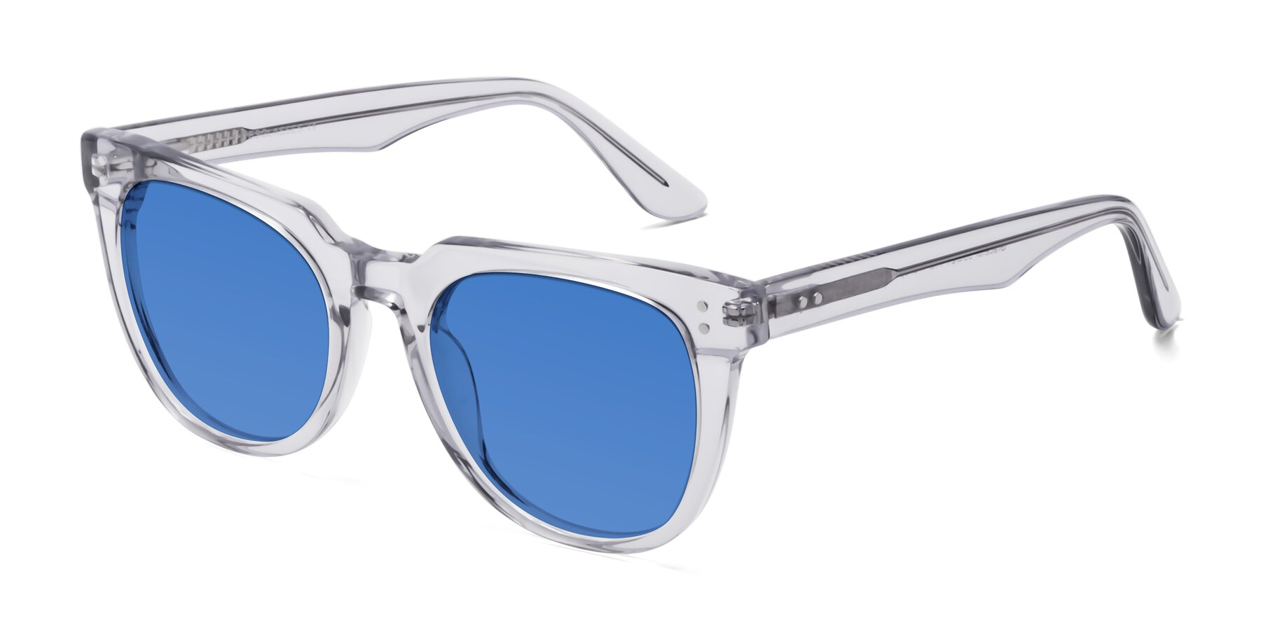 Angle of Graceful in Transprent Gray with Blue Tinted Lenses
