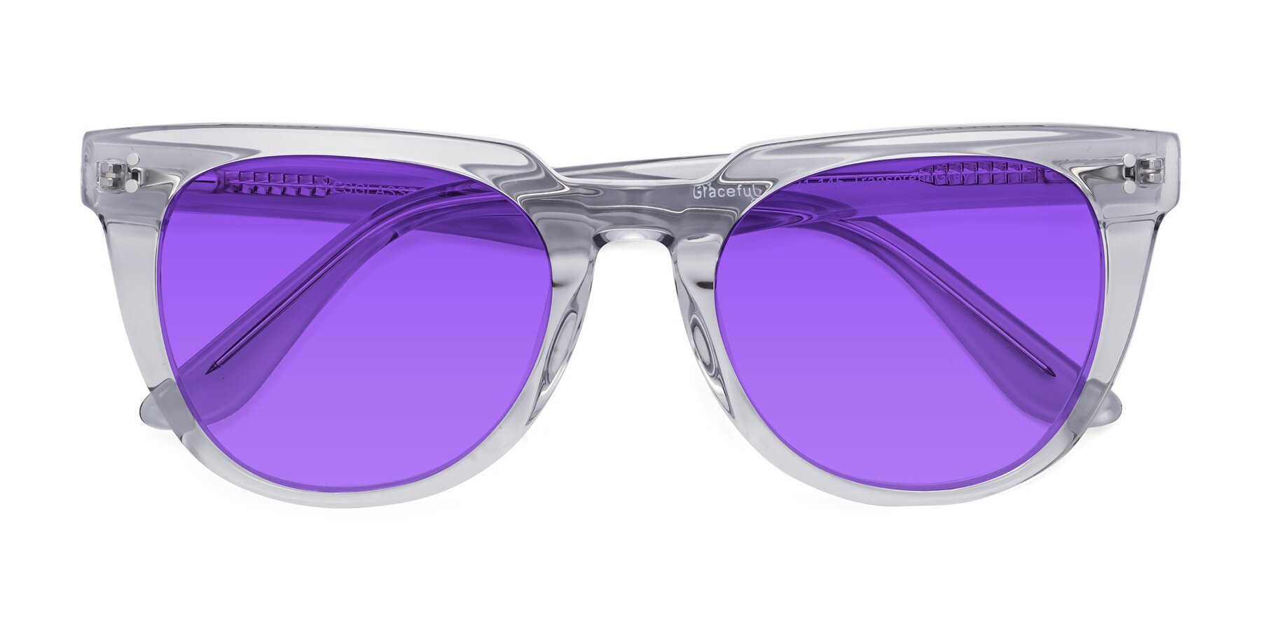 Folded Front of Graceful in Transprent Gray with Purple Tinted Lenses