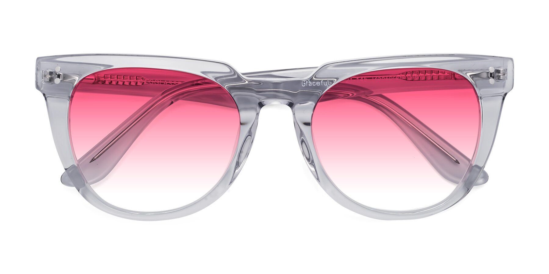 Folded Front of Graceful in Transprent Gray with Pink Gradient Lenses