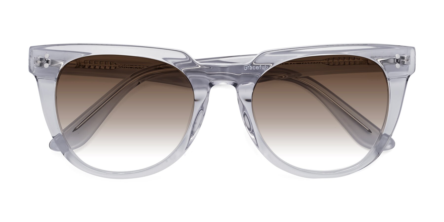 Folded Front of Graceful in Transprent Gray with Brown Gradient Lenses