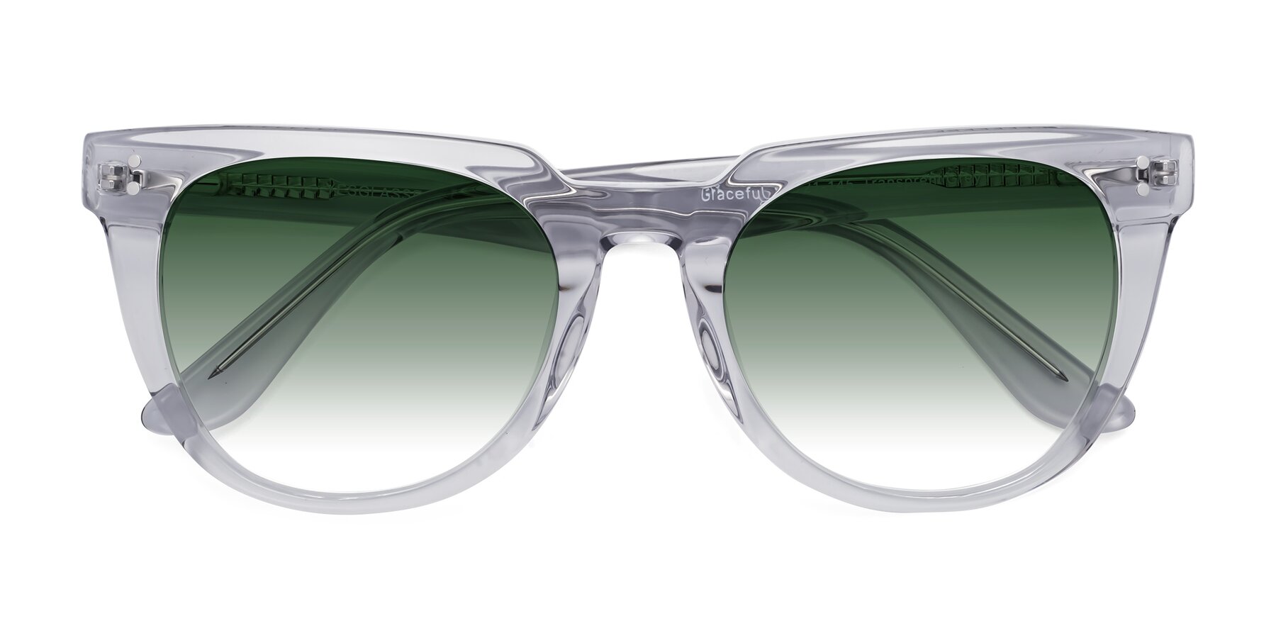 Folded Front of Graceful in Transprent Gray with Green Gradient Lenses