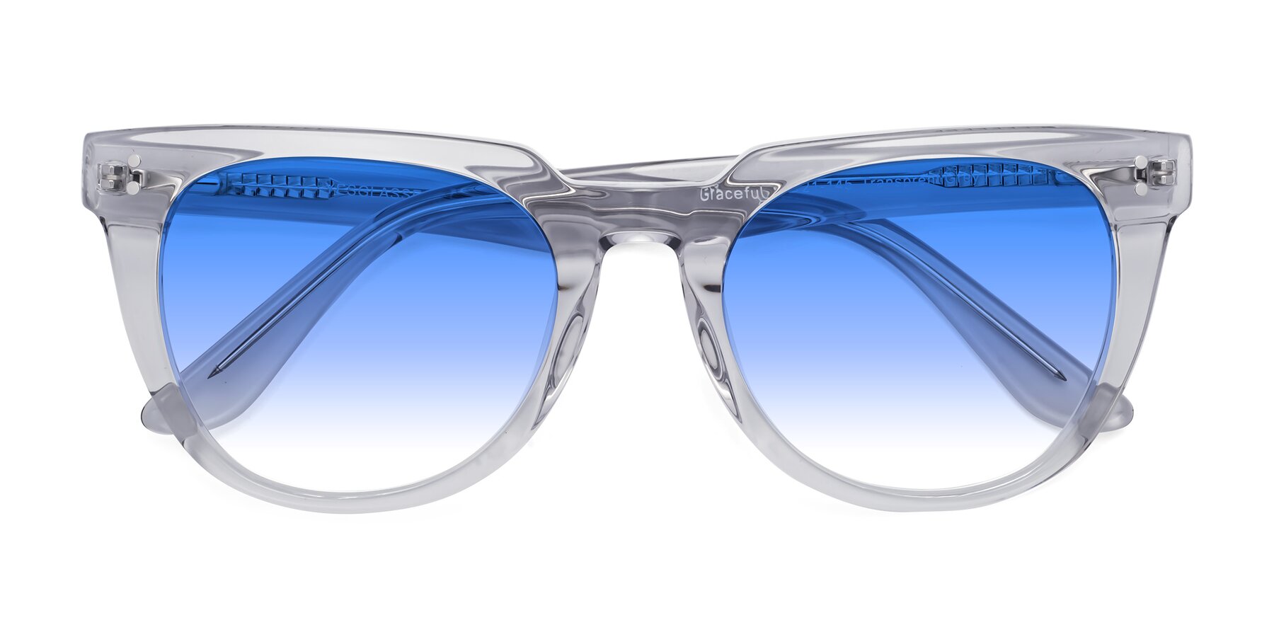 Folded Front of Graceful in Transprent Gray with Blue Gradient Lenses
