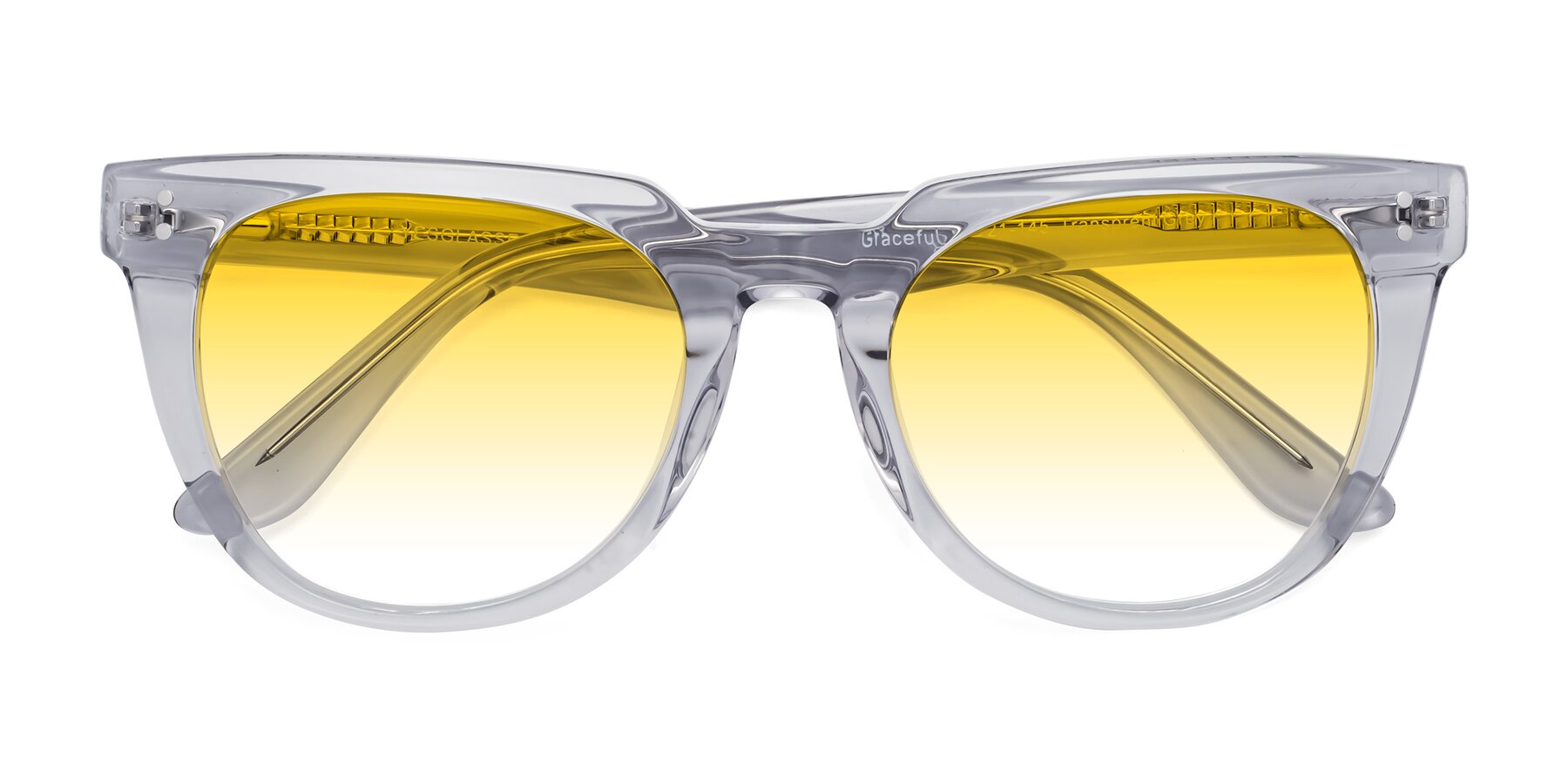 Folded Front of Graceful in Transprent Gray with Yellow Gradient Lenses