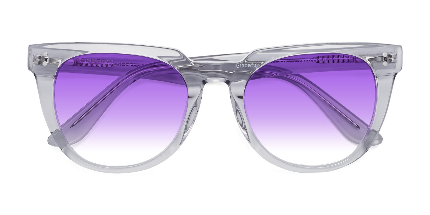 Folded Front of Graceful in Transprent Gray with Purple Gradient Lenses