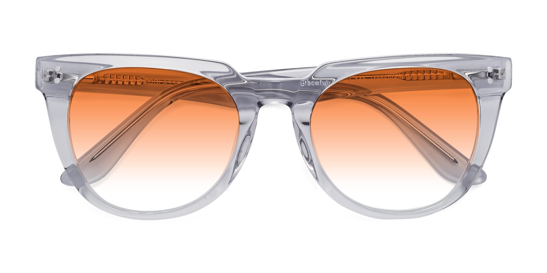Folded Front of Graceful in Transprent Gray with Orange Gradient Lenses