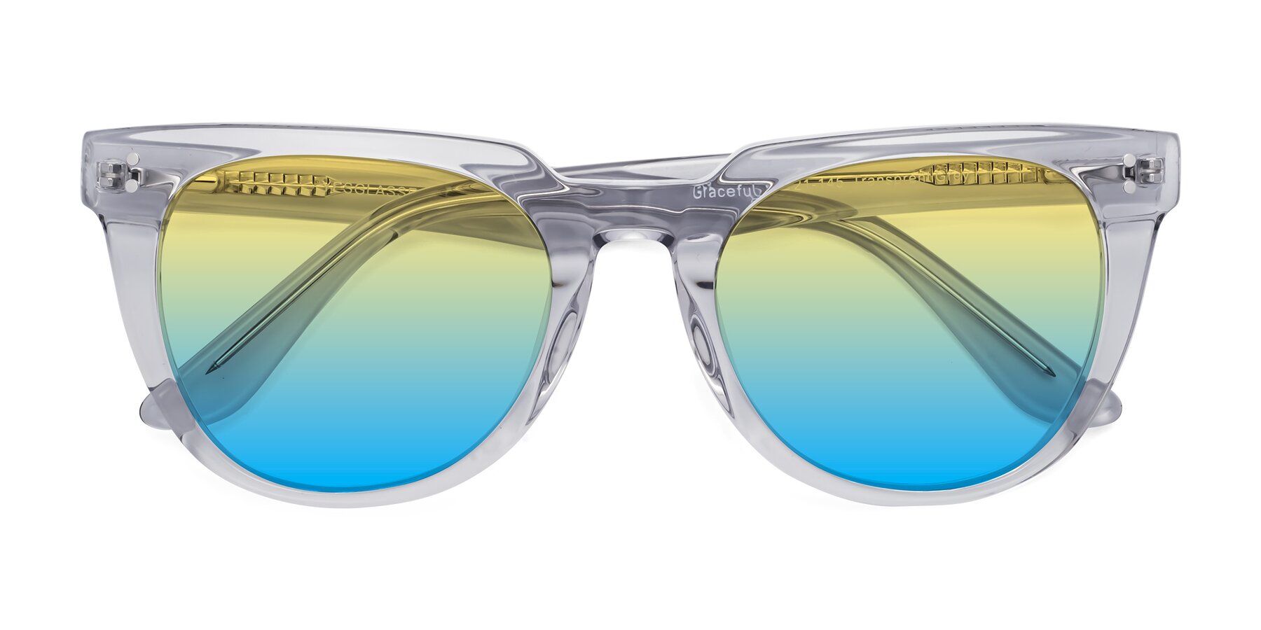 Folded Front of Graceful in Transprent Gray with Yellow / Blue Gradient Lenses