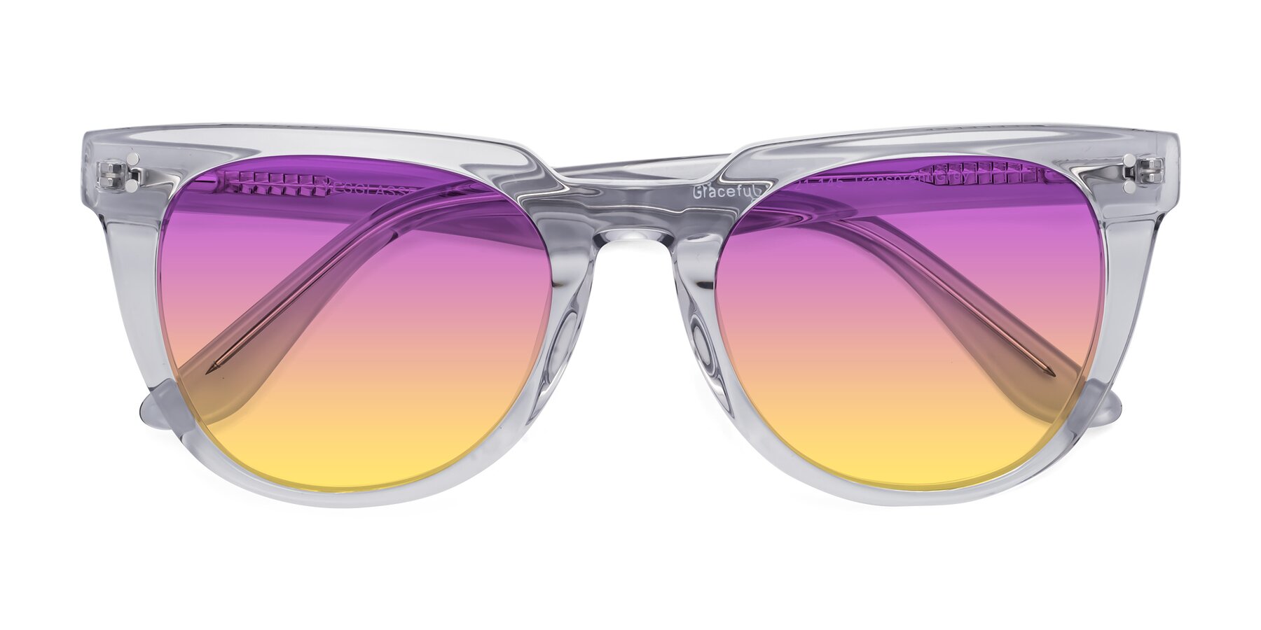 Folded Front of Graceful in Transprent Gray with Purple / Yellow Gradient Lenses