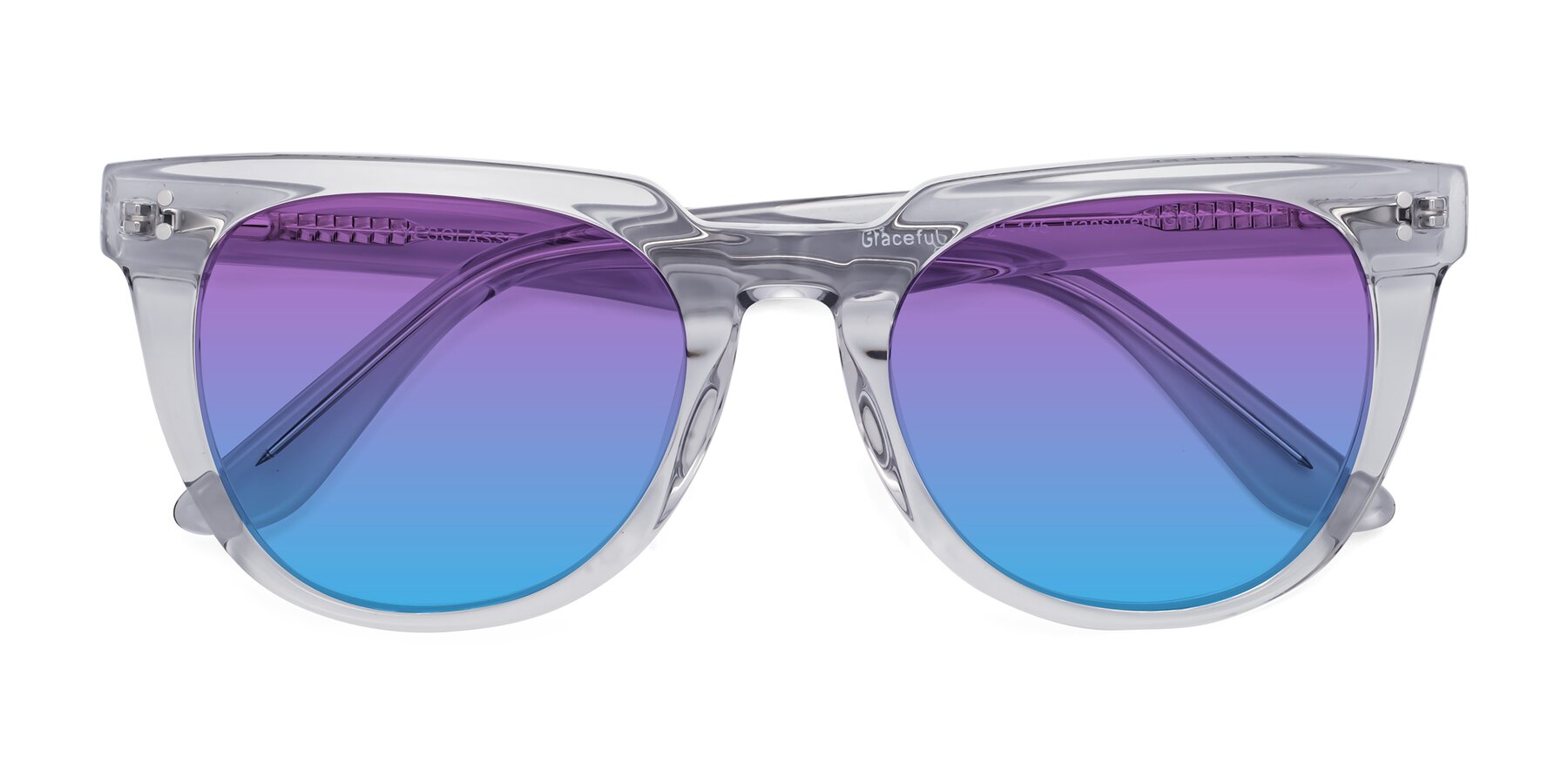 Folded Front of Graceful in Transprent Gray with Purple / Blue Gradient Lenses
