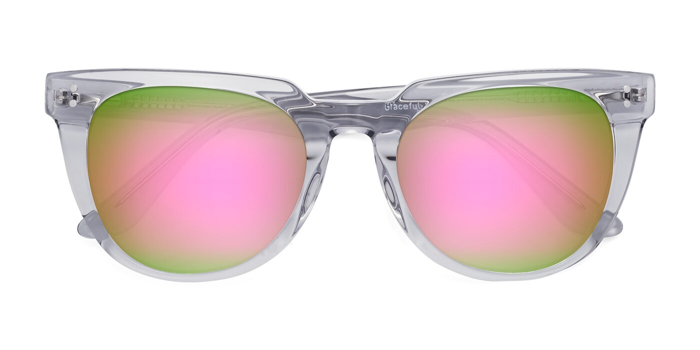 Graceful - Transprent Gray Flash Mirrored Sunglasses