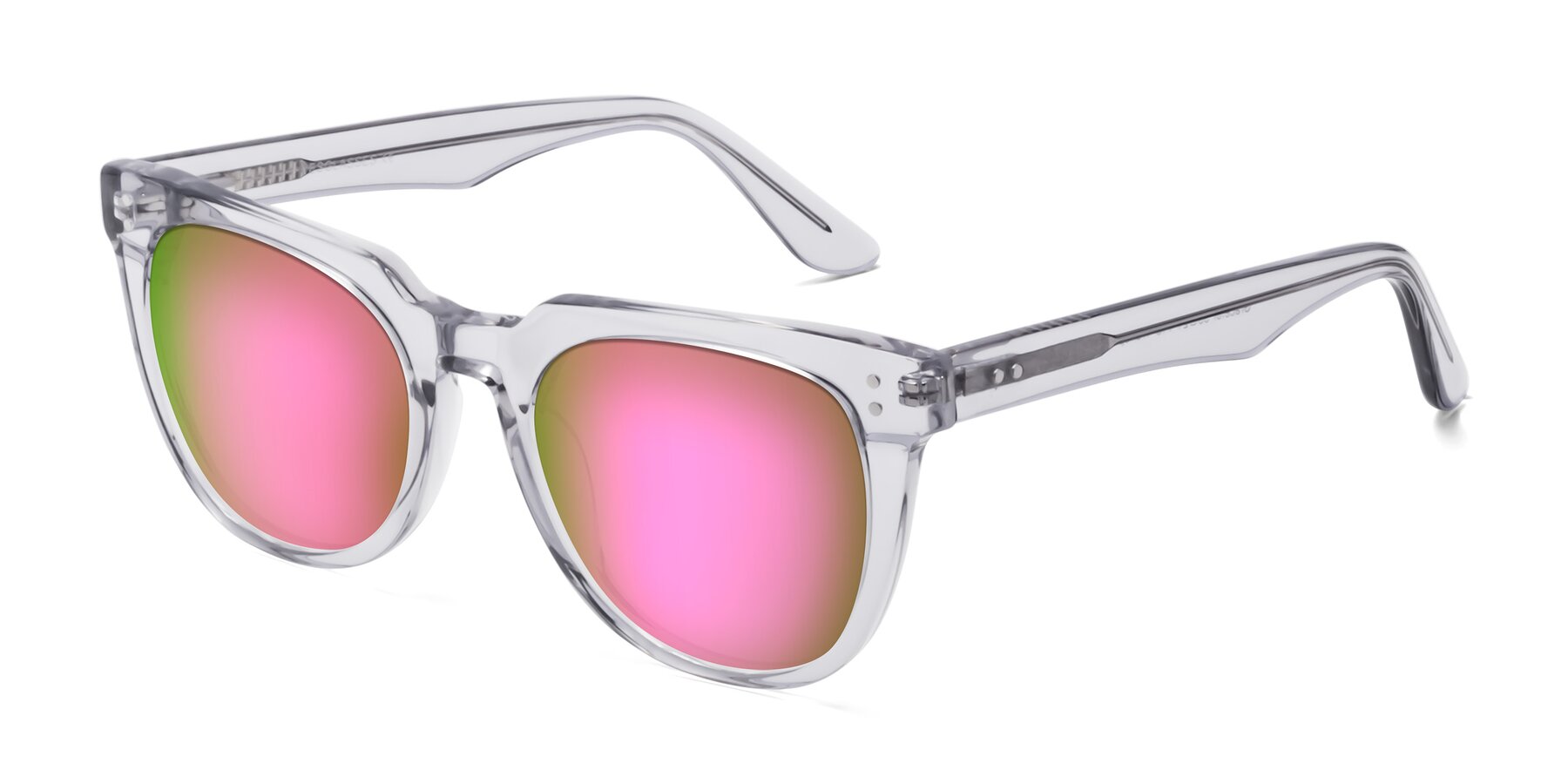 Angle of Graceful in Transprent Gray with Pink Mirrored Lenses