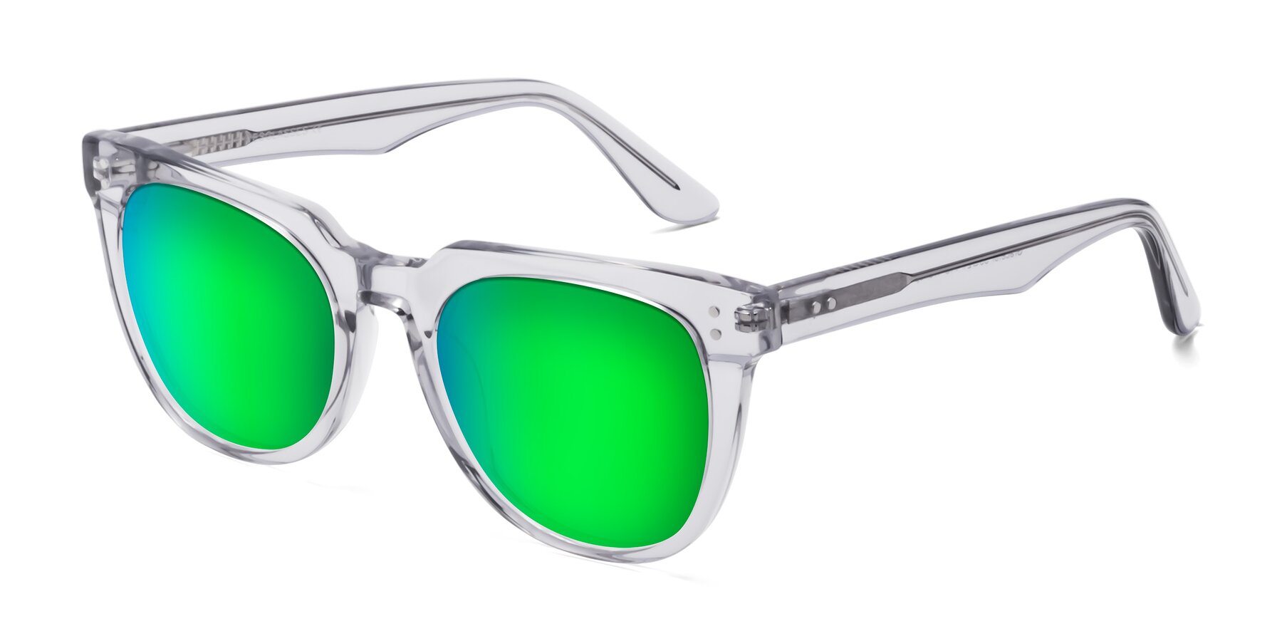 Angle of Graceful in Transprent Gray with Green Mirrored Lenses