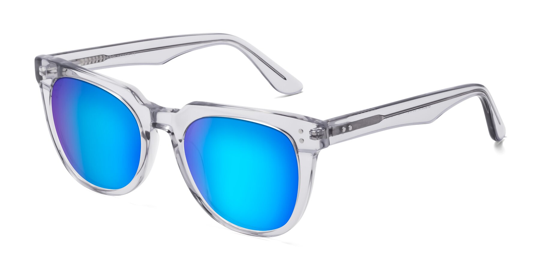 Angle of Graceful in Transprent Gray with Blue Mirrored Lenses