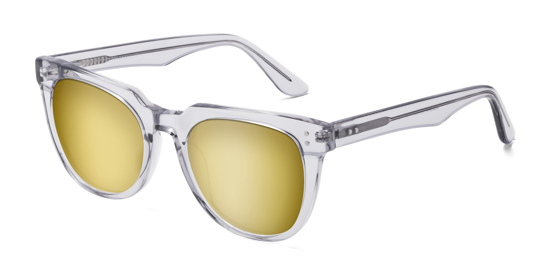Angle of Graceful in Transprent Gray with Gold Mirrored Lenses