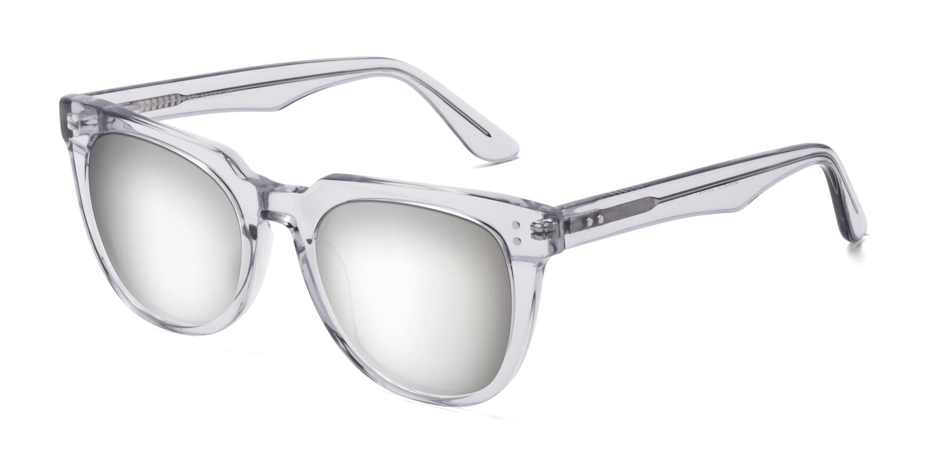 Angle of Graceful in Transprent Gray with Silver Mirrored Lenses