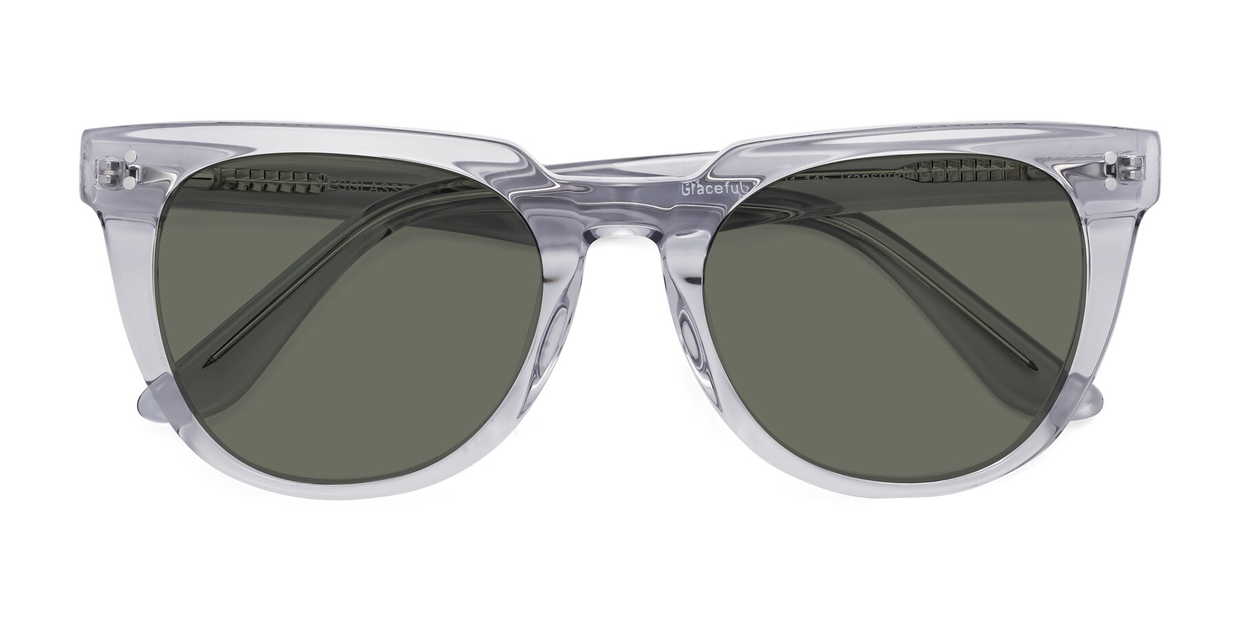 Folded Front of Graceful in Transprent Gray with Gray Polarized Lenses