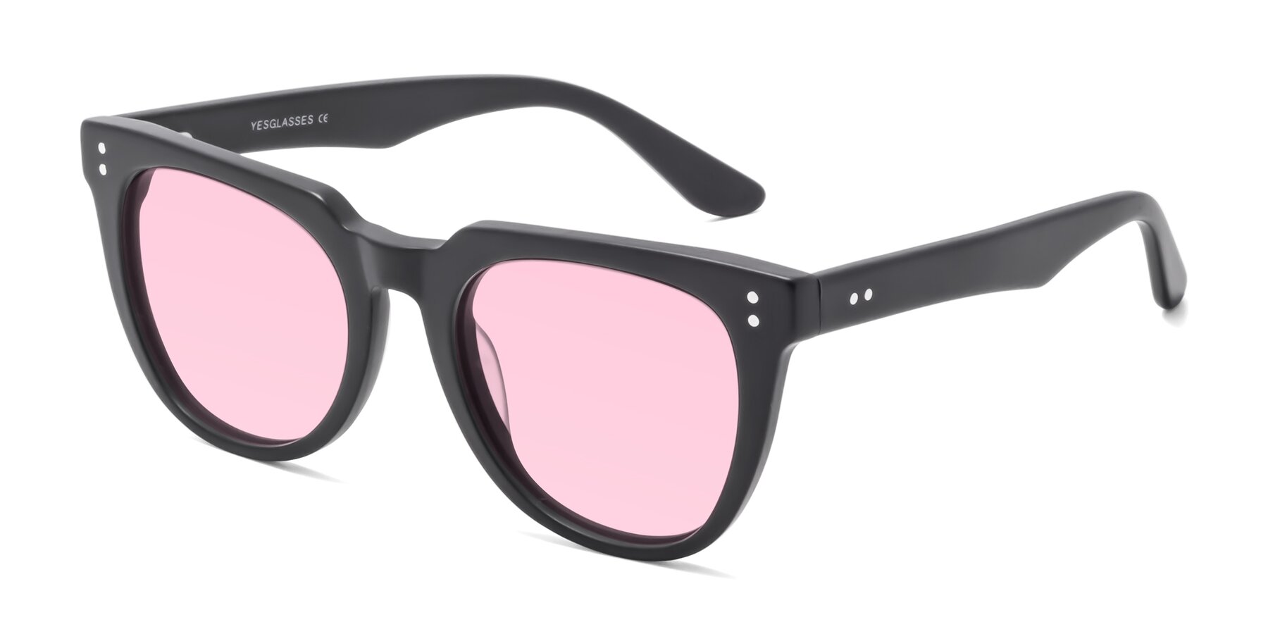 Angle of Graceful in Matte Black with Light Pink Tinted Lenses
