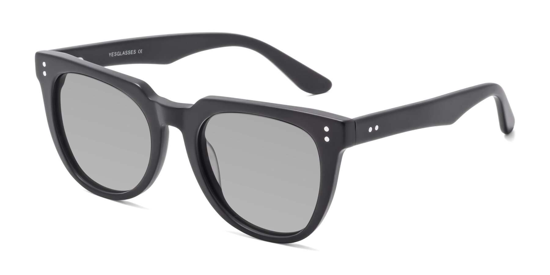 Angle of Graceful in Matte Black with Light Gray Tinted Lenses