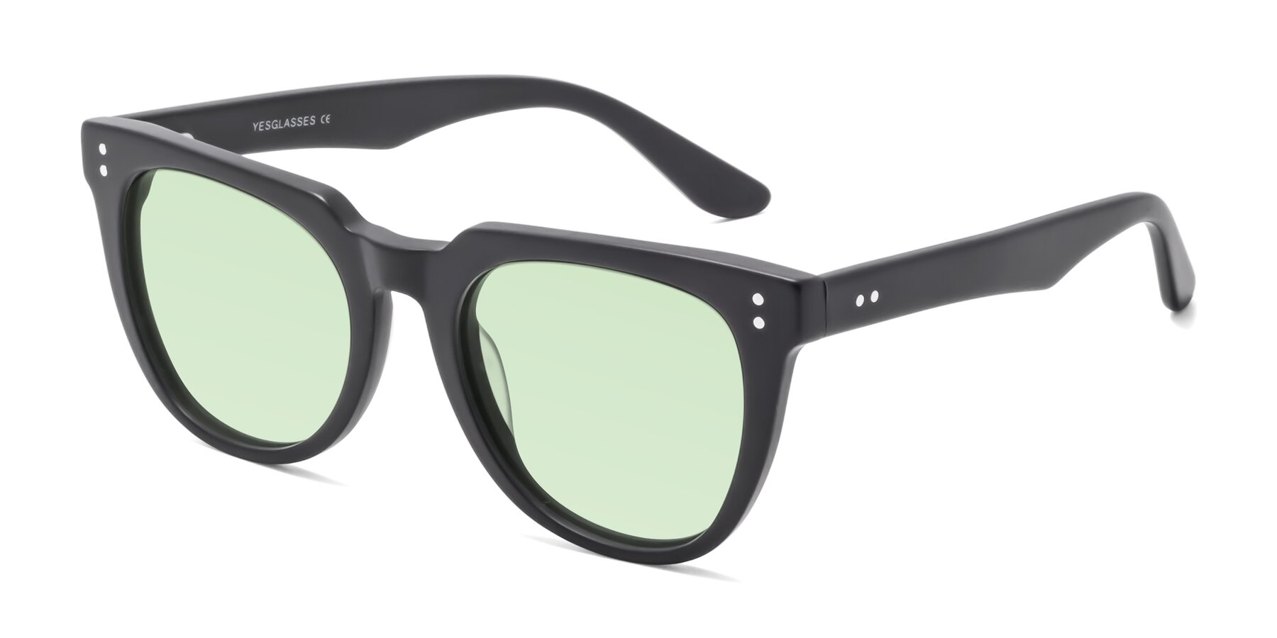 Angle of Graceful in Matte Black with Light Green Tinted Lenses