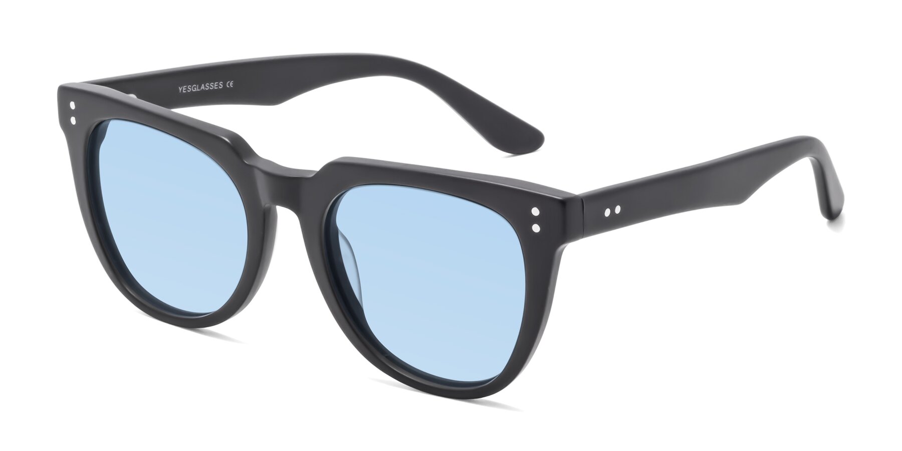 Angle of Graceful in Matte Black with Light Blue Tinted Lenses