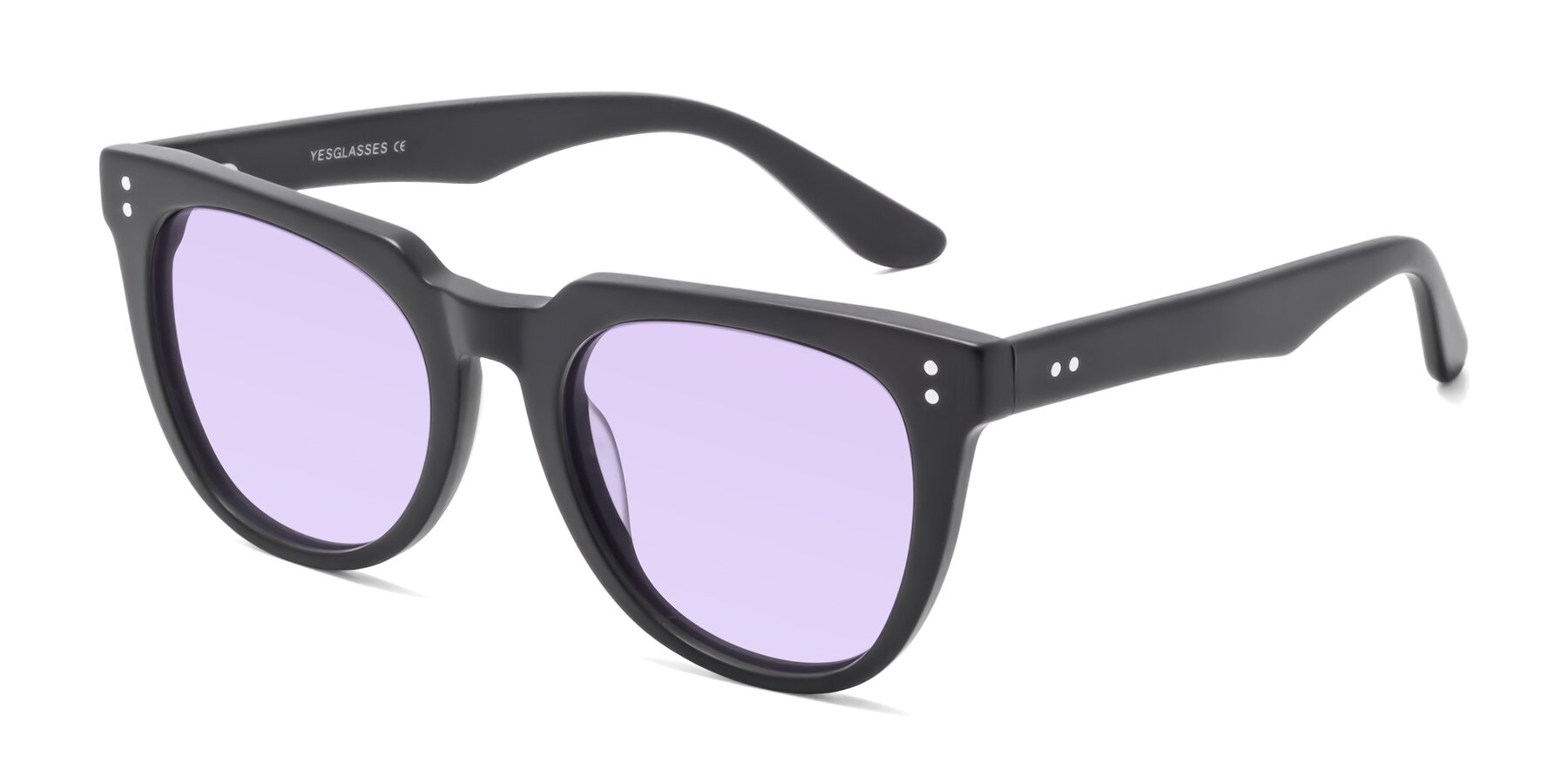 Angle of Graceful in Matte Black with Light Purple Tinted Lenses