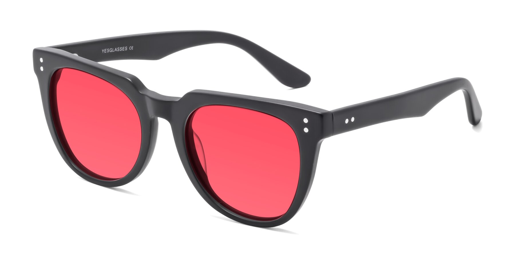 Angle of Graceful in Matte Black with Red Tinted Lenses