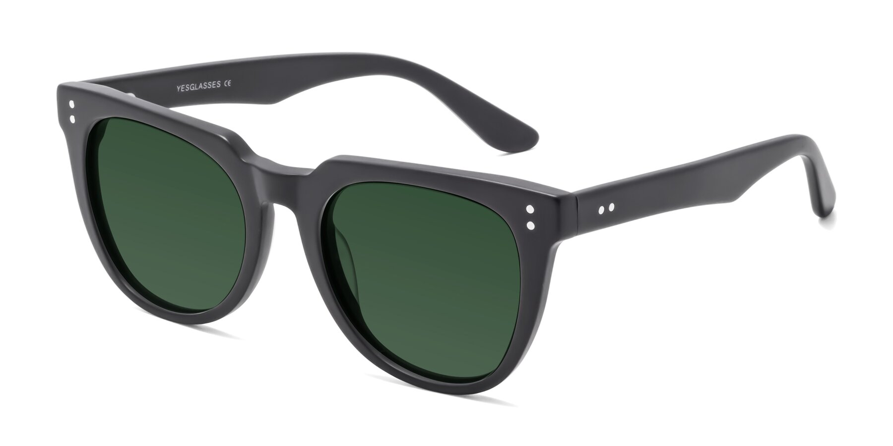 Angle of Graceful in Matte Black with Green Tinted Lenses