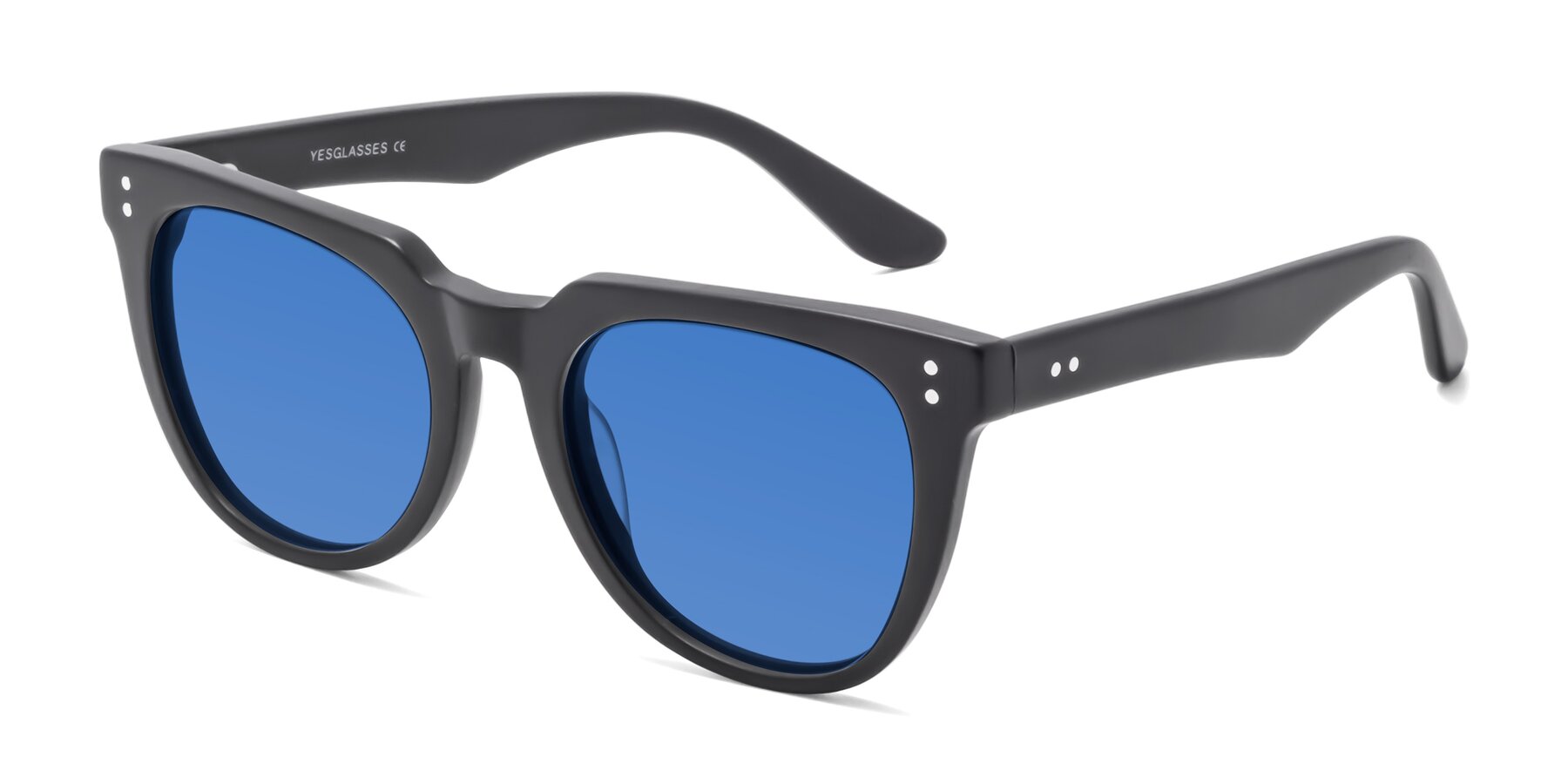 Angle of Graceful in Matte Black with Blue Tinted Lenses