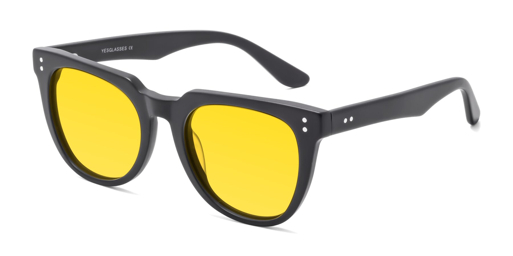 Angle of Graceful in Matte Black with Yellow Tinted Lenses