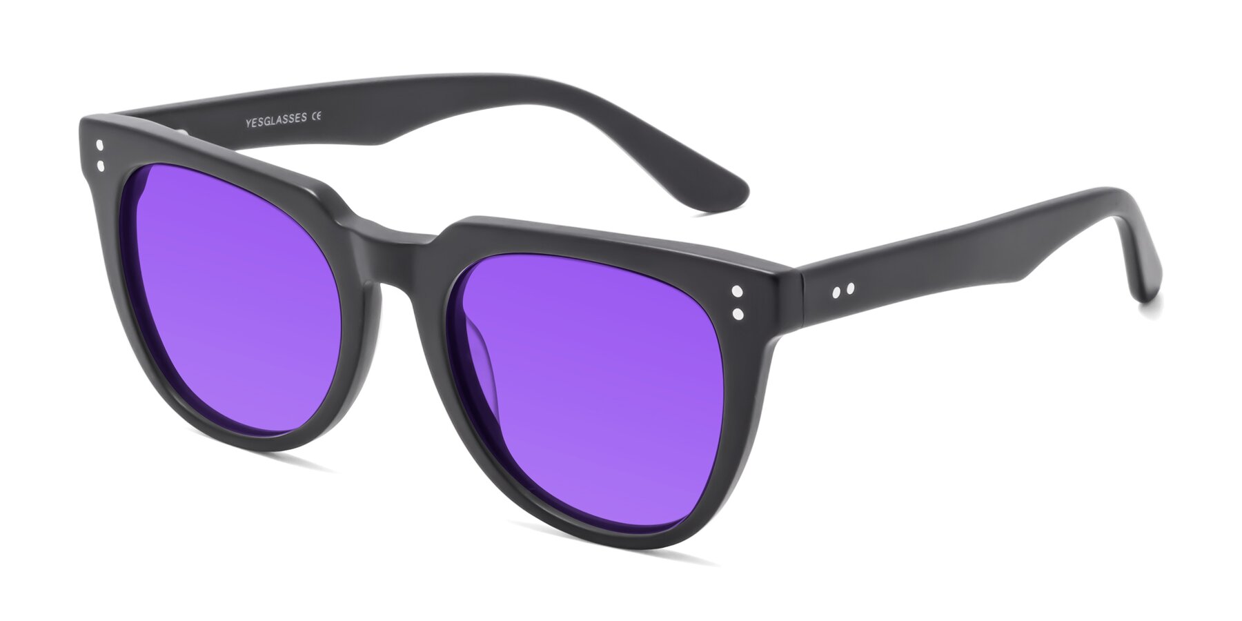 Angle of Graceful in Matte Black with Purple Tinted Lenses