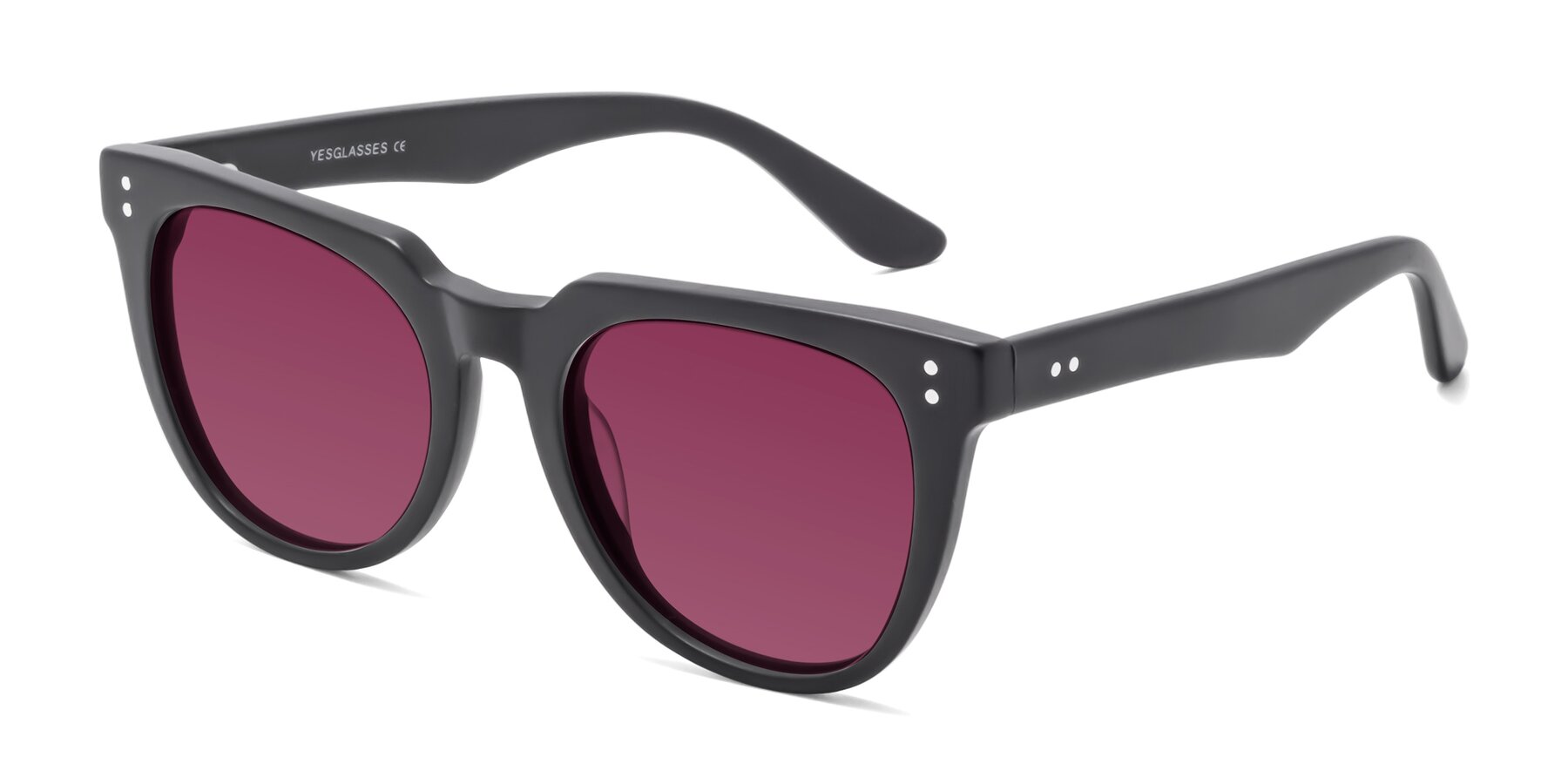 Angle of Graceful in Matte Black with Wine Tinted Lenses