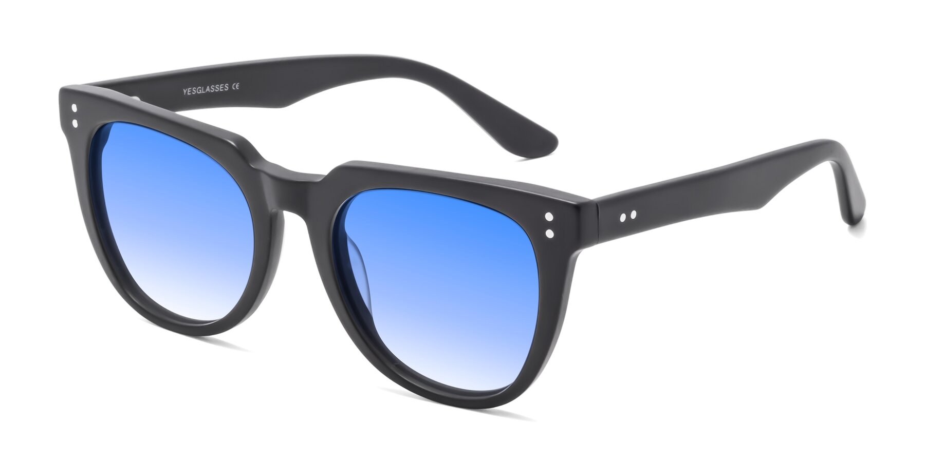 Angle of Graceful in Matte Black with Blue Gradient Lenses