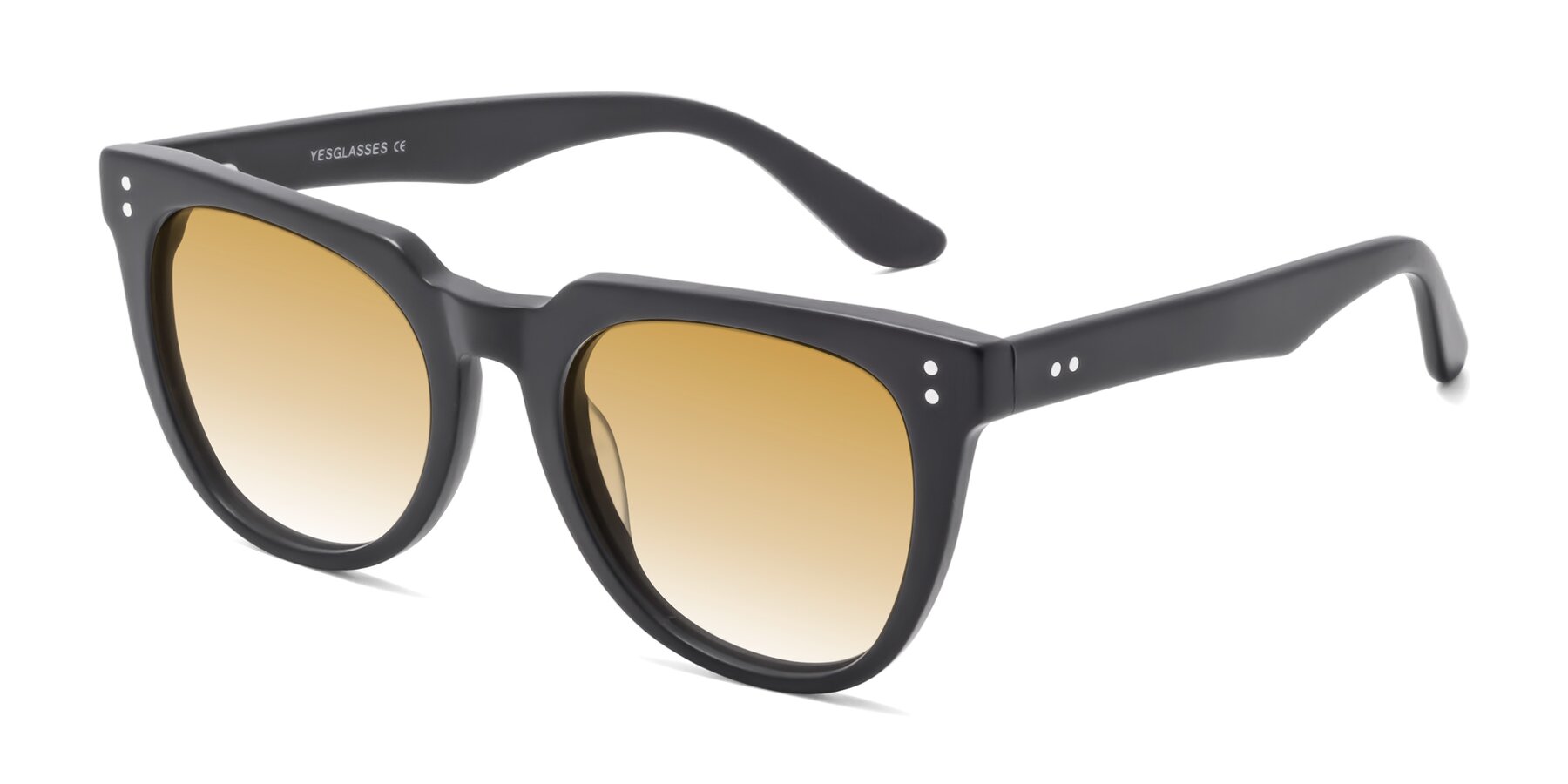 Angle of Graceful in Matte Black with Champagne Gradient Lenses