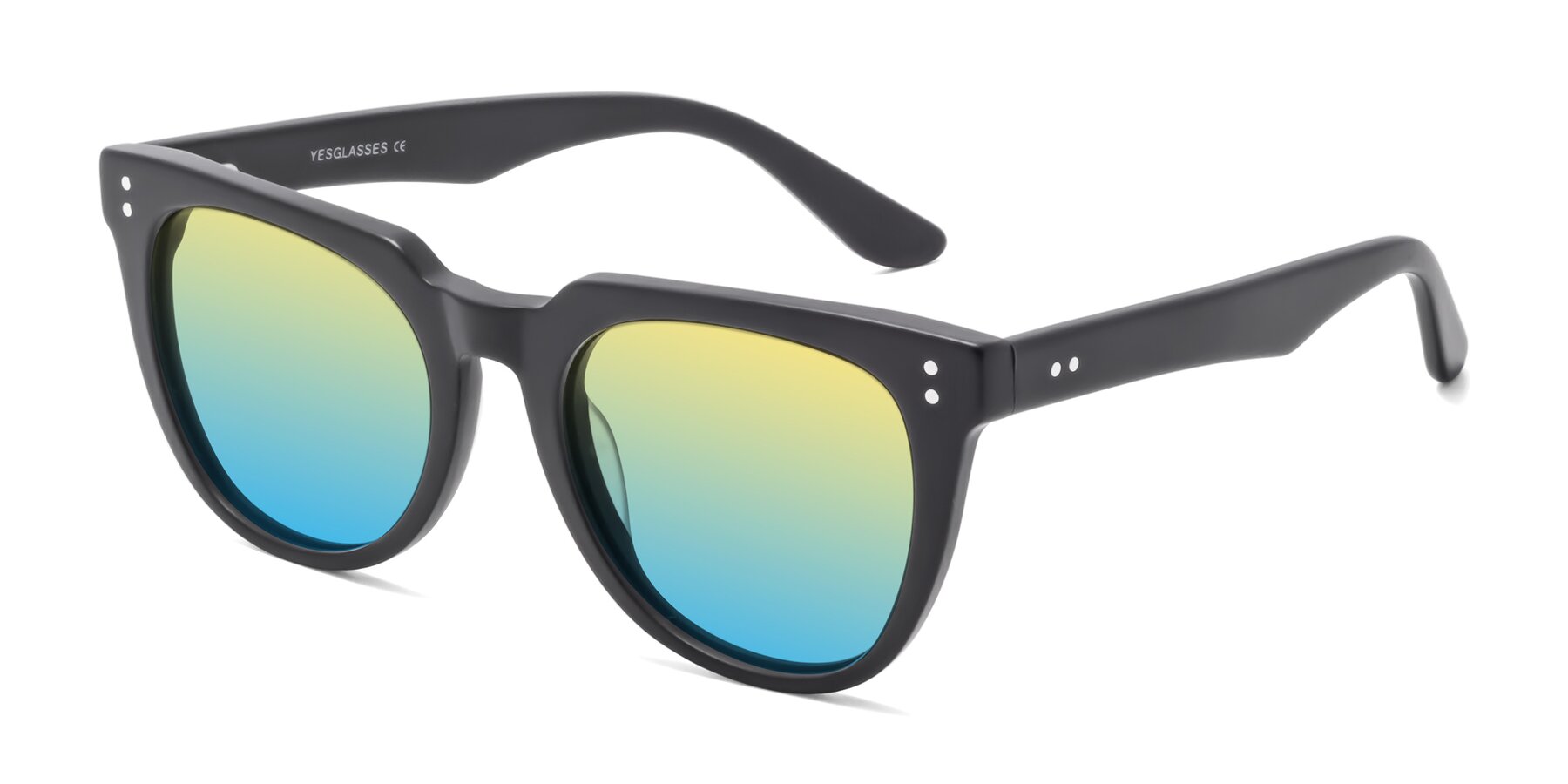 Angle of Graceful in Matte Black with Yellow / Blue Gradient Lenses