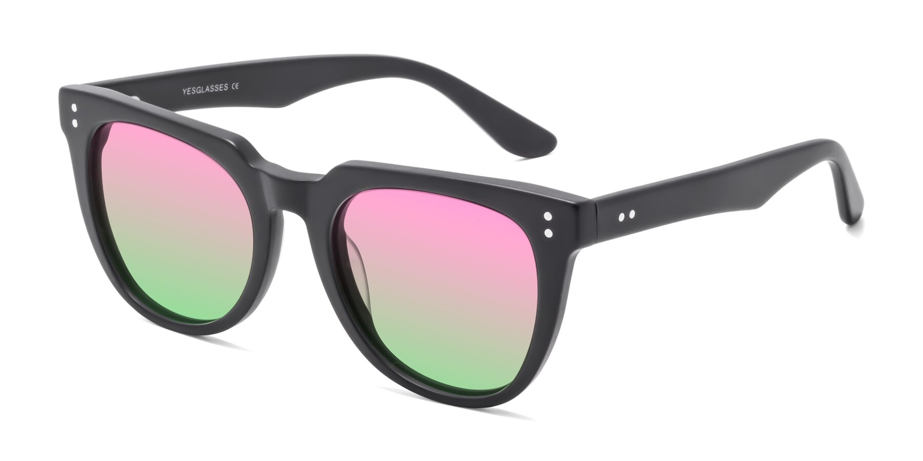 Angle of Graceful in Matte Black with Pink / Green Gradient Lenses