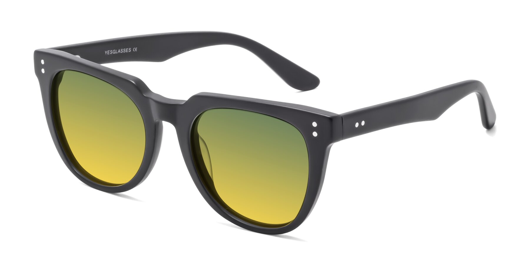 Angle of Graceful in Matte Black with Green / Yellow Gradient Lenses