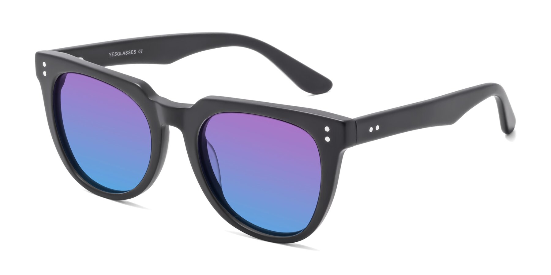 Angle of Graceful in Matte Black with Purple / Blue Gradient Lenses