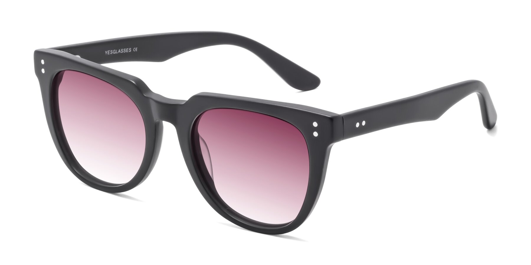 Angle of Graceful in Matte Black with Wine Gradient Lenses